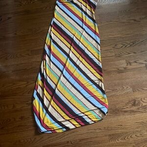 Iris Yellow and Blue Sleeveless Maxi Sundress